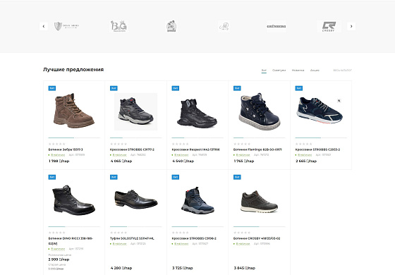 Создание интернет магазина Дом обуви